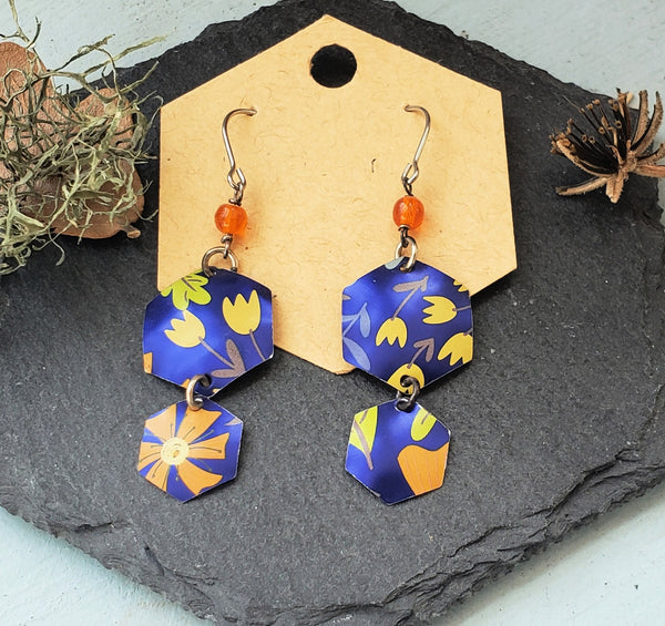 Tea Tin Hexagonal Earrings