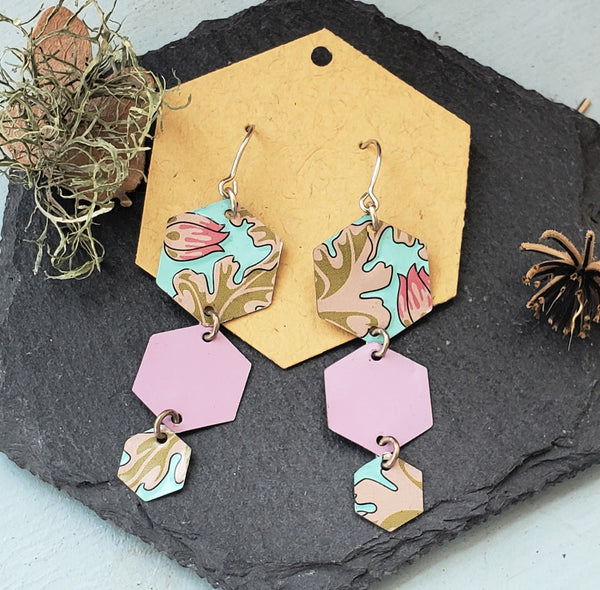 Tea Tin Hexagonal Earrings
