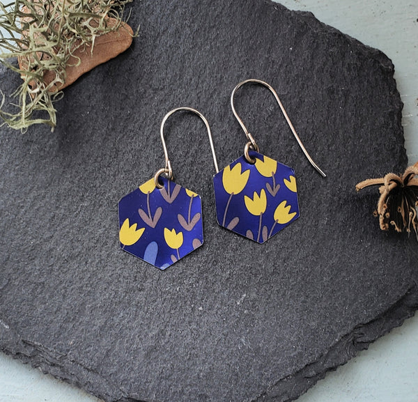 Tea Tin Hexagonal Earrings