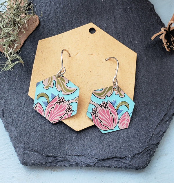 Tea Tin Hexagonal Earrings
