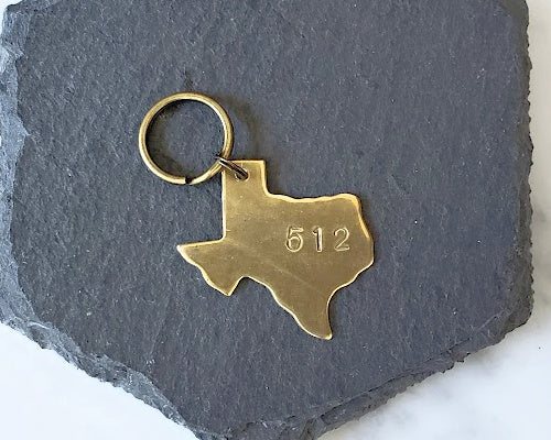 512 Texas area code keychain
