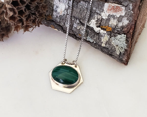 Malachite Hexagonal Pendant