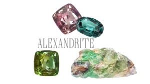 june birthstone alexandrite faceted and raw gemstones