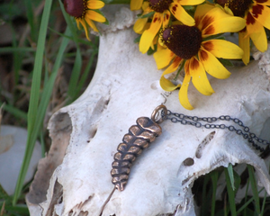 bronze rattlesnake rattle pendant by kbeau jewelry
