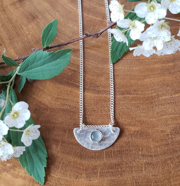 Textured Half Moon Pendant