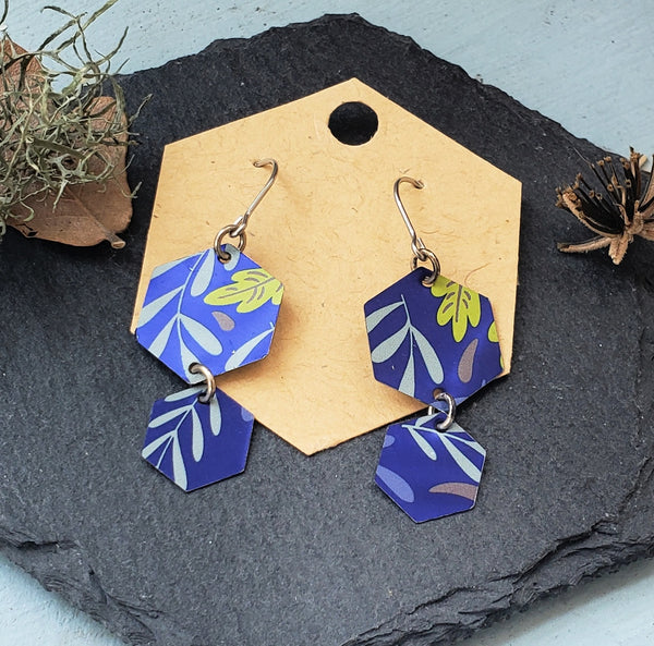 Tea Tin Hexagonal Earrings