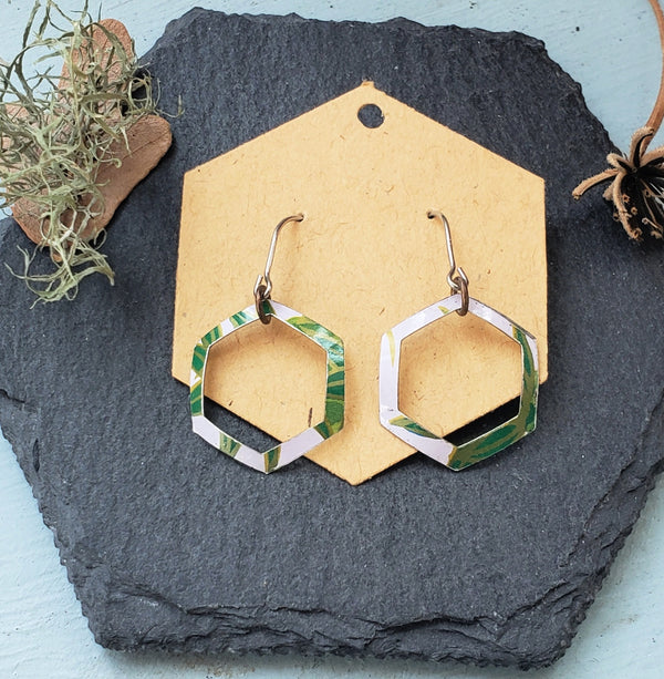 Tea Tin Hexagonal Earrings