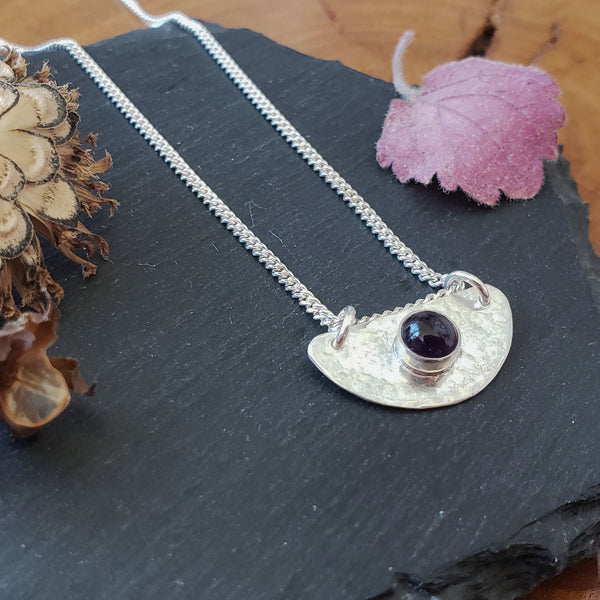 Textured Half Moon Pendant