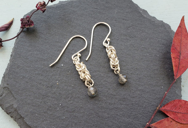Arzu Earrings with Labradorite