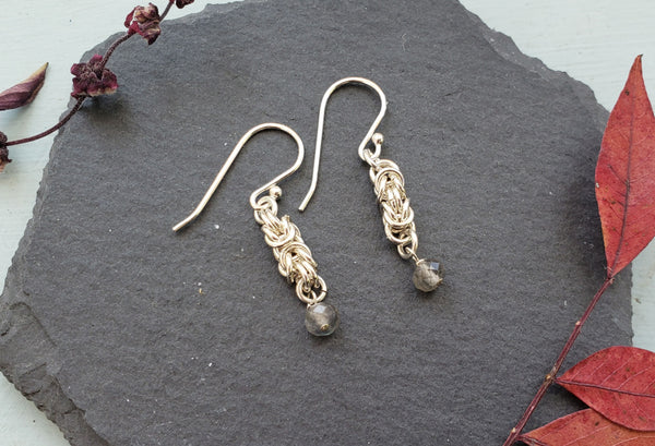 Byzantine Earring with Gemstone