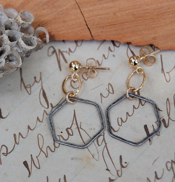 Hexagons with gold-filled accent