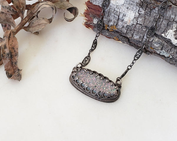 Oval Druzy Pendant