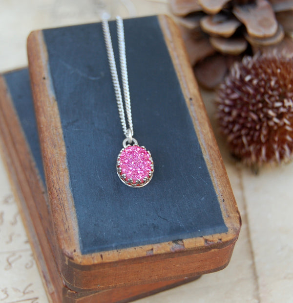 Pink Druzy Pendant